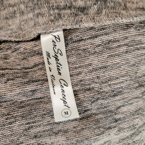 PerSeption Concept Marbled Gray Long Sleeve Open Cardigan Sweater in Size M - Picture 4 of 4